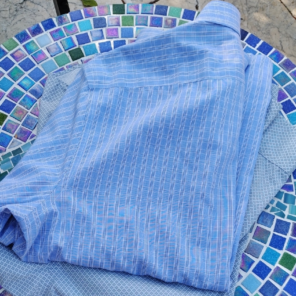Light Blue & Grey Striped Shirts - Two (2) In This Particular Listing